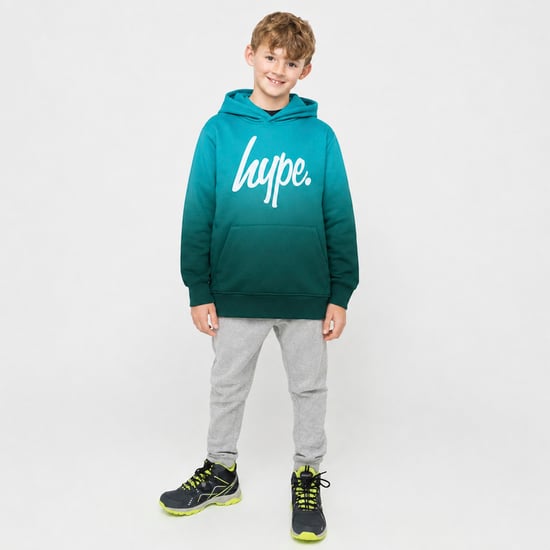 Sudadera con capucha para niños en degradado verde azulado, suave y cómoda - Image 3
