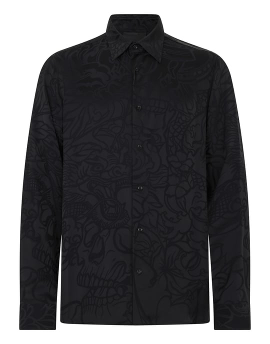 Loose Fit Silk Shirt Dragon Skull - Image 1