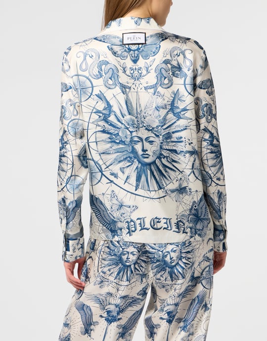 Silk Pajama Shirt Butterfly Tattoo - Image 5