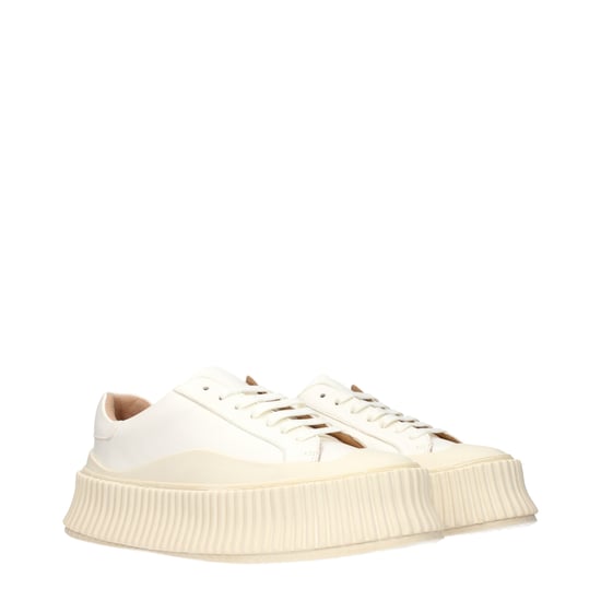 Zapatillas de plataforma de cuero blanco Jil Sander - Image 2