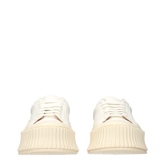 Zapatillas de plataforma de cuero blanco Jil Sander - Image 3