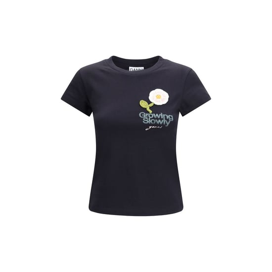 Camiseta de algodón negra Ganni - Image 1