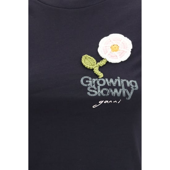 Camiseta de algodón negra Ganni - Image 3