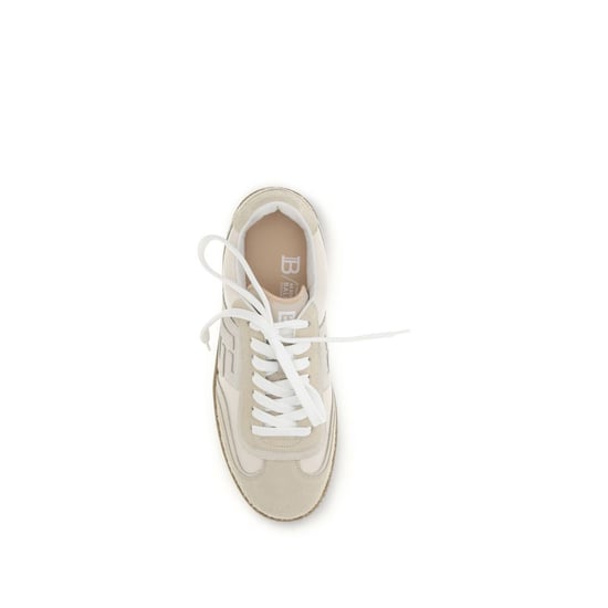 Zapatillas deportivas de piel de gamuza beige Balmain - Image 4