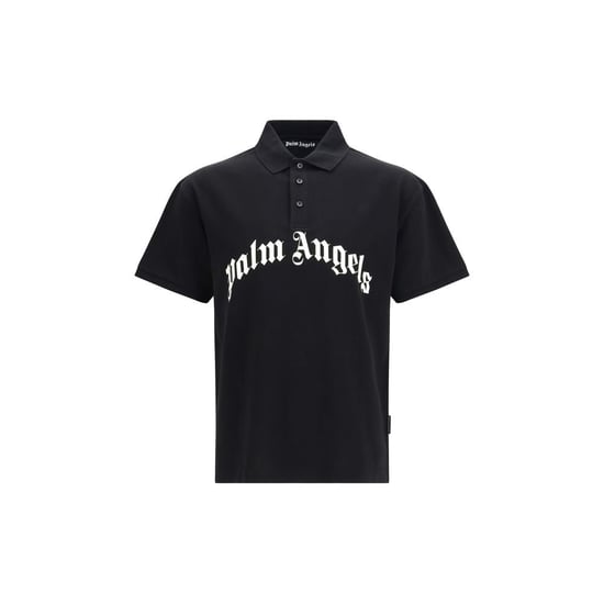 Camisa Polo de Algodón Negra Palm Angels - Image 1
