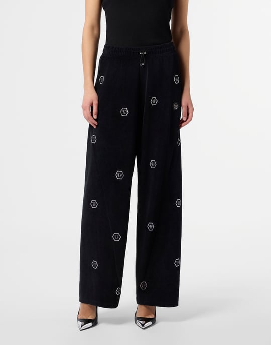 Chenille Skater Fit Tracksuit Pants Monogram Strass - Image 2