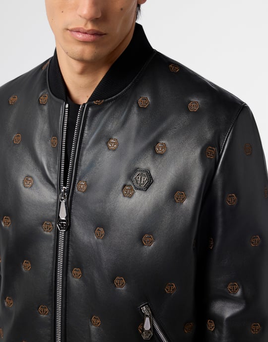 Embroidered Nappa Leather Bomber Monogram Monogram - Image 3