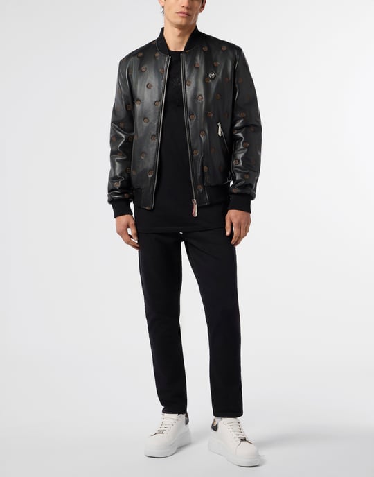 Embroidered Nappa Leather Bomber Monogram Monogram - Image 4