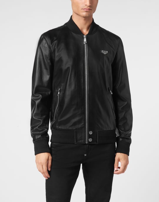 Bomber De Cuero Iconic Plein - Image 2