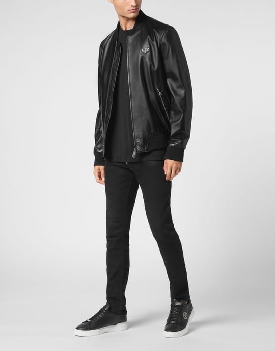 Bomber De Cuero Iconic Plein - Image 3