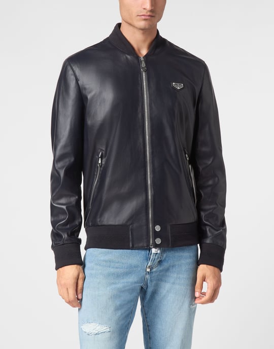 Bomber De Cuero Iconic Plein - Image 2