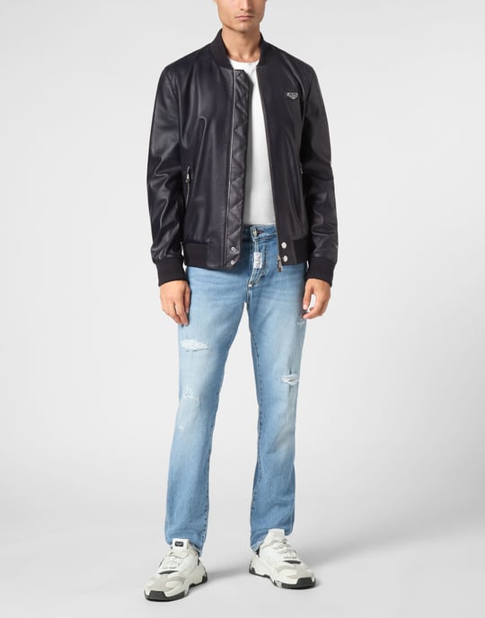 Bomber De Cuero Iconic Plein - Image 3