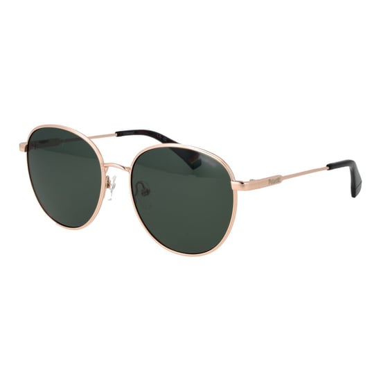 Gafas de sol metálicas Polaroid en oro rosa - Image 1