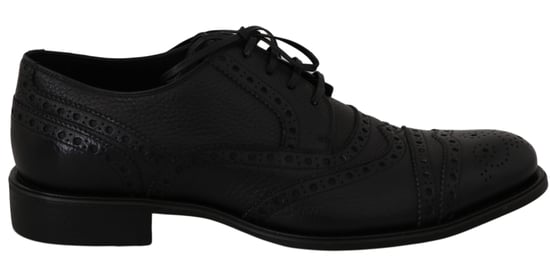 Zapatos de vestir Oxford de piel azul con alas de Dolce & Gabbana - Image 1