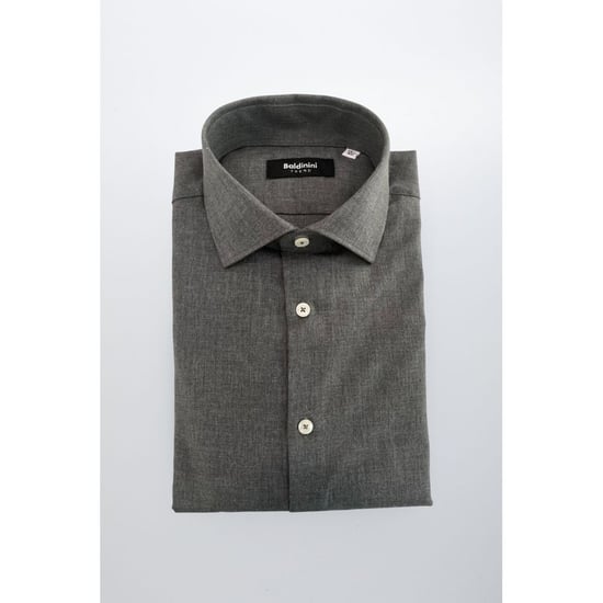 Camisa de Hombre de Algodón Gris Baldinini Trend - Image 1