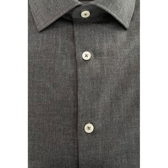 Camisa de Hombre de Algodón Gris Baldinini Trend - Image 3