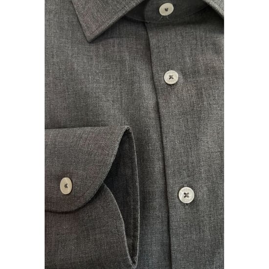 Camisa de Hombre de Algodón Gris Baldinini Trend - Image 4