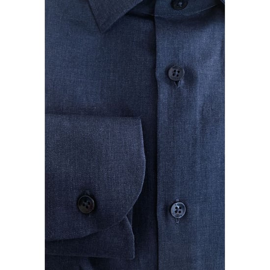 Camisa de Hombre Baldinini Trend Azul de Algodón - Image 4