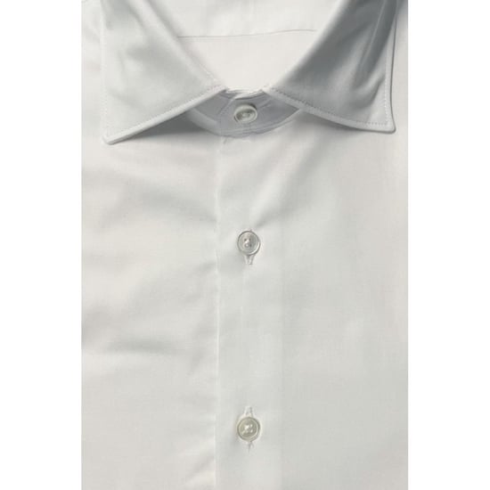 Camisa de Hombre de Algodón Blanco Bagutta - Image 2