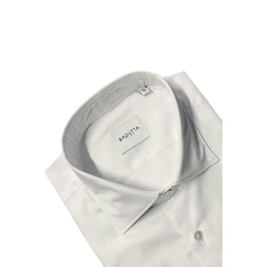 Camisa de Hombre de Algodón Blanco Bagutta - Image 3