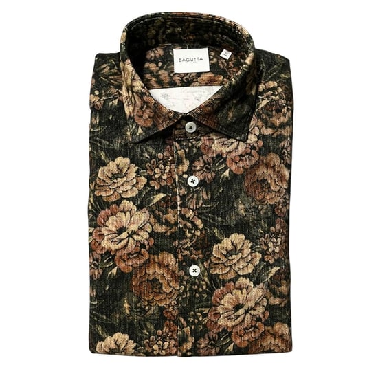 Camisa de Hombre de Algodón Multicolor Bagutta - Image 1