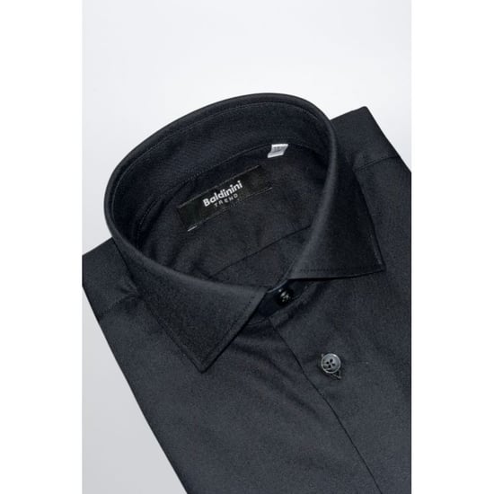 Camisa de Hombre de Algodón Negra Baldinini Trend - Image 2