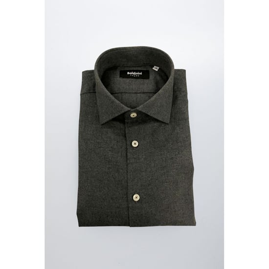 Camisa de Hombre de Algodón Gris Baldinini Trend - Image 1