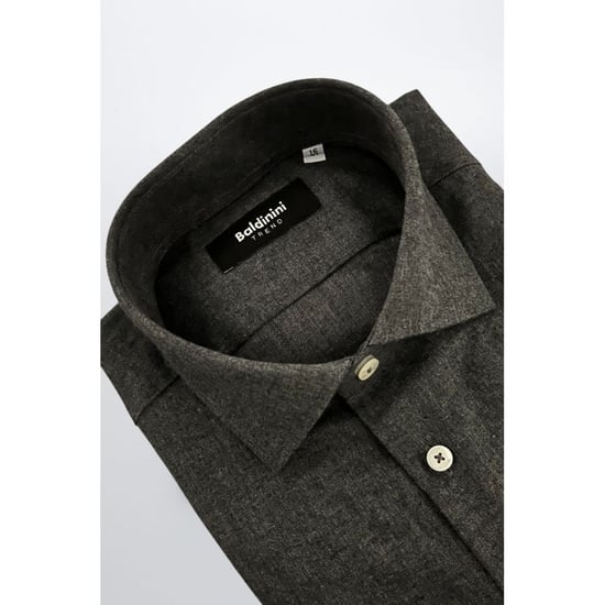 Camisa de Hombre de Algodón Gris Baldinini Trend - Image 2