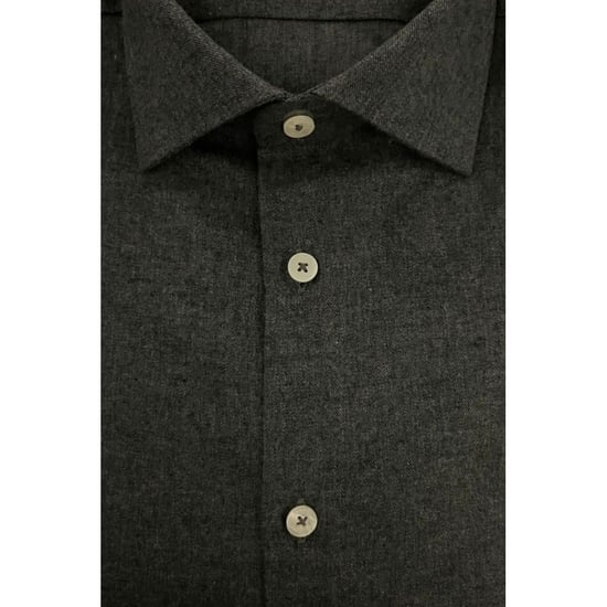 Camisa de Hombre de Algodón Gris Baldinini Trend - Image 3