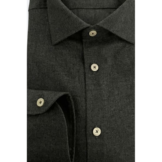 Camisa de Hombre de Algodón Gris Baldinini Trend - Image 4