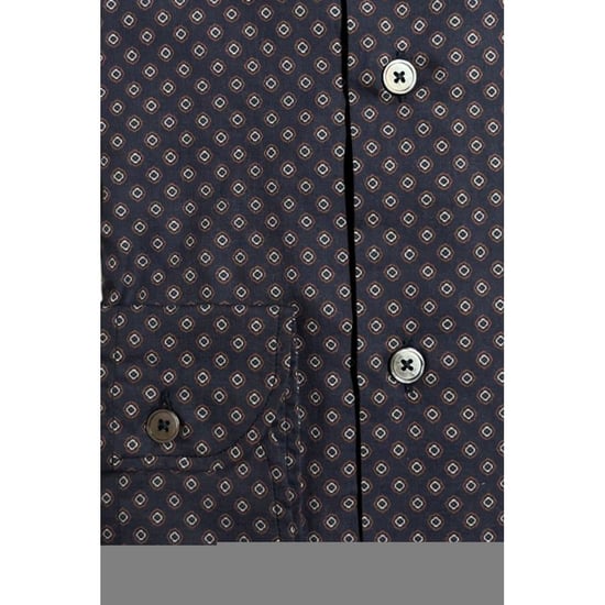 Camisa de Hombre Slim Fit de Algodón Azul Bagutta - Image 4