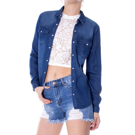 Camisa de mezclilla azul Vila - Image 2