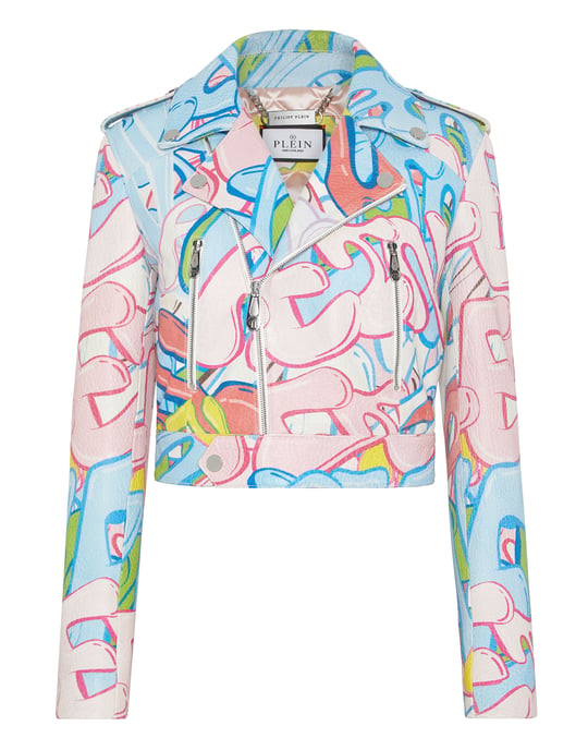Chaqueta De Cuero Bombing Graffiti - Image 1