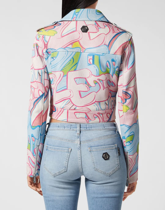 Chaqueta De Cuero Bombing Graffiti - Image 3