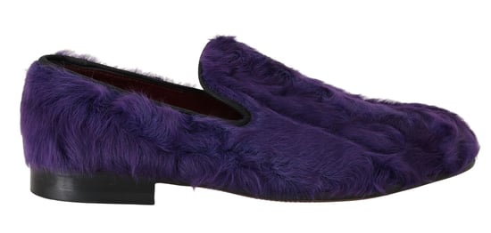 Mocasines de cuero de piel de oveja morada Dolce & Gabbana - Image 1