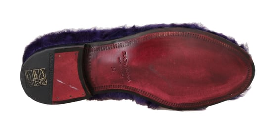 Mocasines de cuero de piel de oveja morada Dolce & Gabbana - Image 3