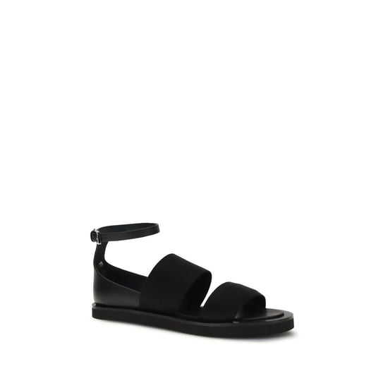 Sandalias Planas Bos Taurus de Cuero de Ternera Negros Max Mara - Image 2