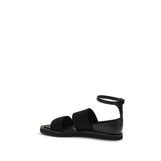 Sandalias Planas Bos Taurus de Cuero de Ternera Negros Max Mara - Image 3