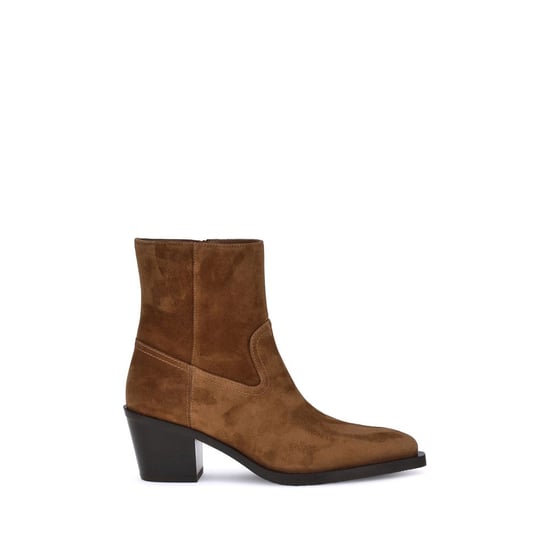 Botas de Tobillo de Cuero de Ternera Marrón Stuart Weitzman - Image 1