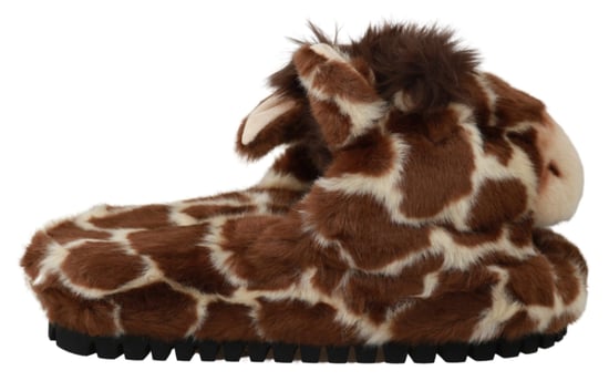 Zapatos Sandalias Planas de Piel de Jirafa Marrón Dolce & Gabbana - Image 1