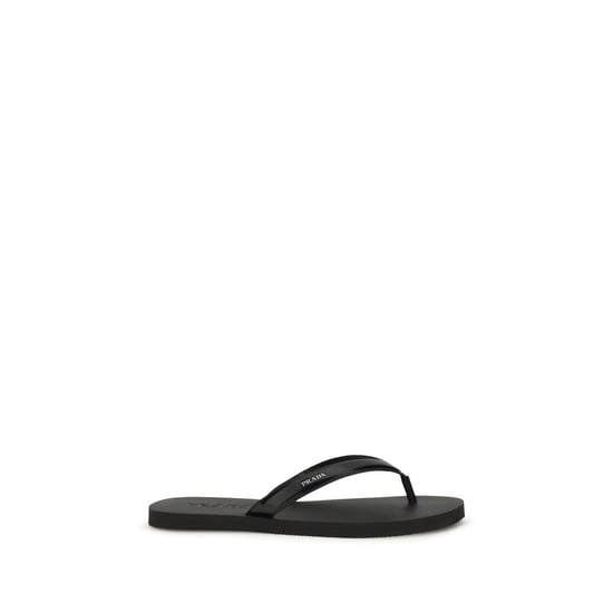 Sandalias de dedo Prada de piel de ternero negro Bos Taurus - Image 1