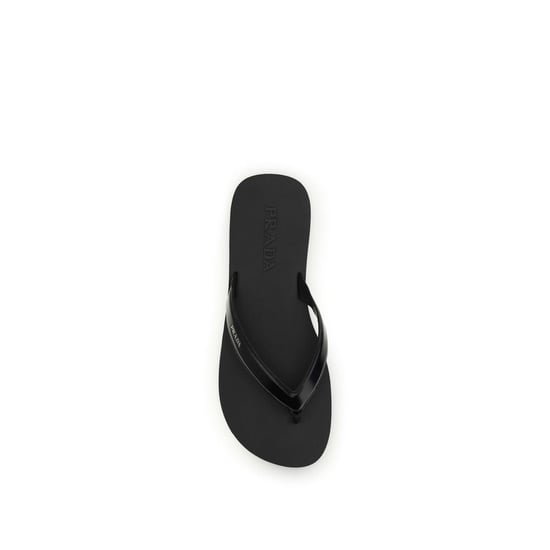 Sandalias de dedo Prada de piel de ternero negro Bos Taurus - Image 4
