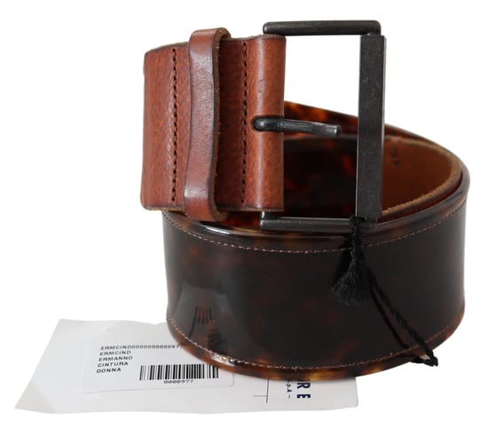 Cinturón ancho de hebilla en cuero marrón oscuro Ermanno Scervino - Image 2
