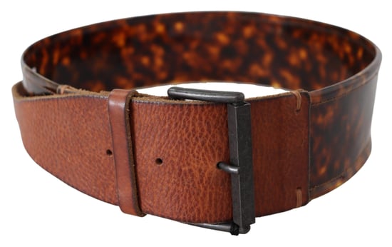 Cinturón ancho de hebilla en cuero marrón oscuro Ermanno Scervino - Image 3