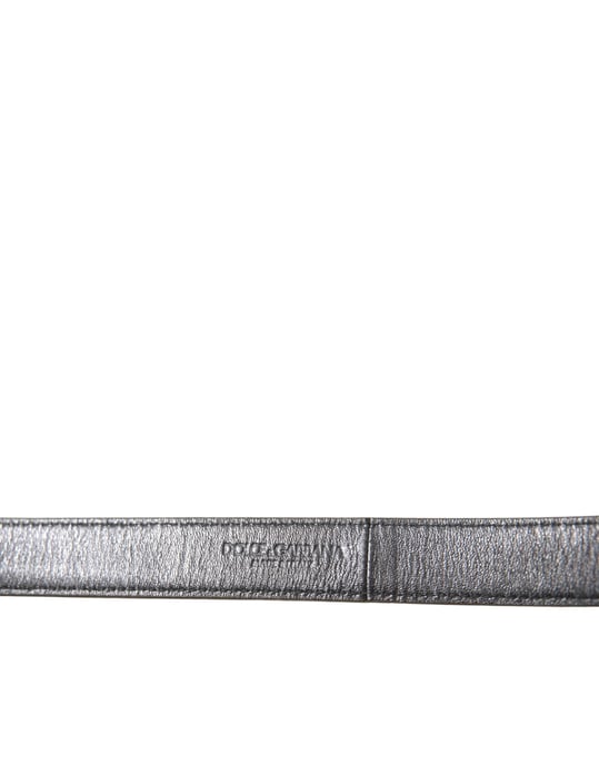 Cinturón de piel de ternera dorada metálica con hebilla de metal de Dolce & Gabbana - Image 4
