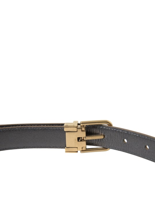 Cinturón de piel de ternera dorada metálica con hebilla de metal de Dolce & Gabbana - Image 5
