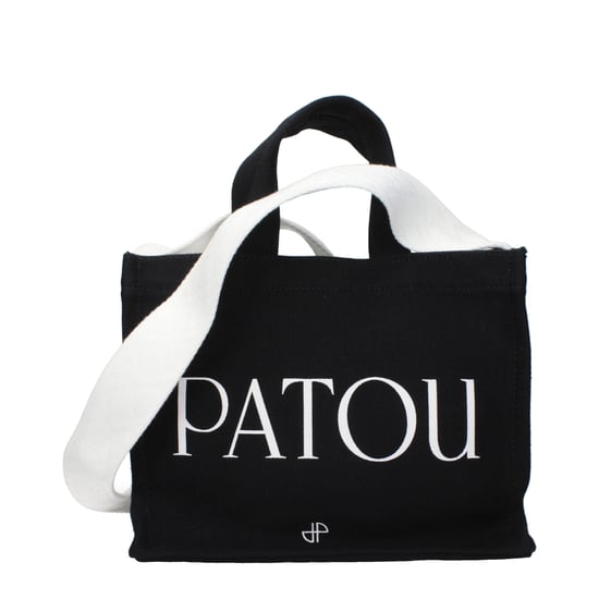 Bolso de mano de algodón negro Patou - Image 3