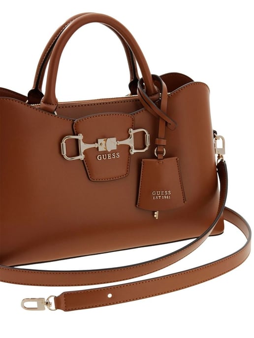 Bolso tipo satchel Guess en color cognac - Image 5