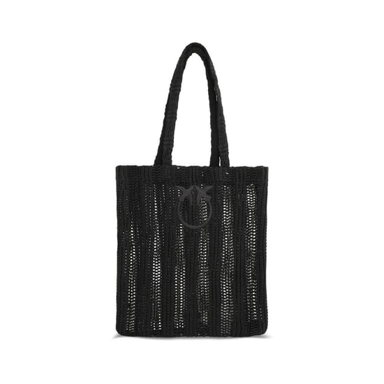 Bolso de Hombro de Rafias Negras PINKO - Image 1