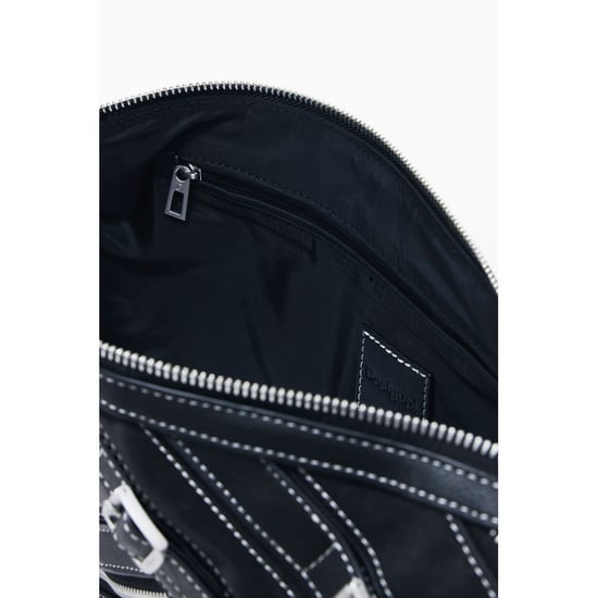 Bolso de Hombro Mujer Desigual Nero Poliuretano - Image 3